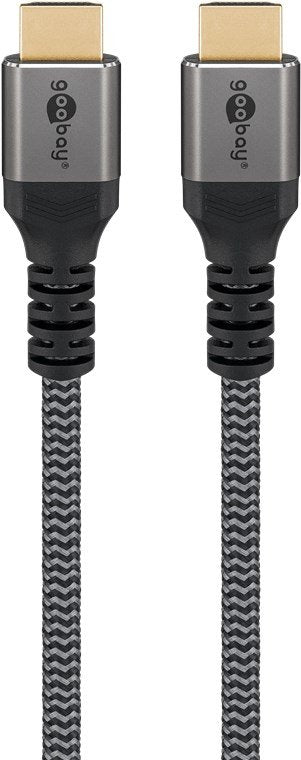 Cable Hdmi A-A  1,00 Metros Cable Premium Flexible Con Conectores Delgados De Metal, Protección Contra Dobleces Y Cable Textil D