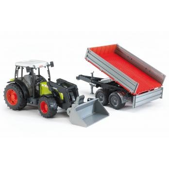 Modelo De Vehículo Bruder Claas Nectis 267 F Con Cargador Frontal Y Remolque De Pared Lateral, 2112