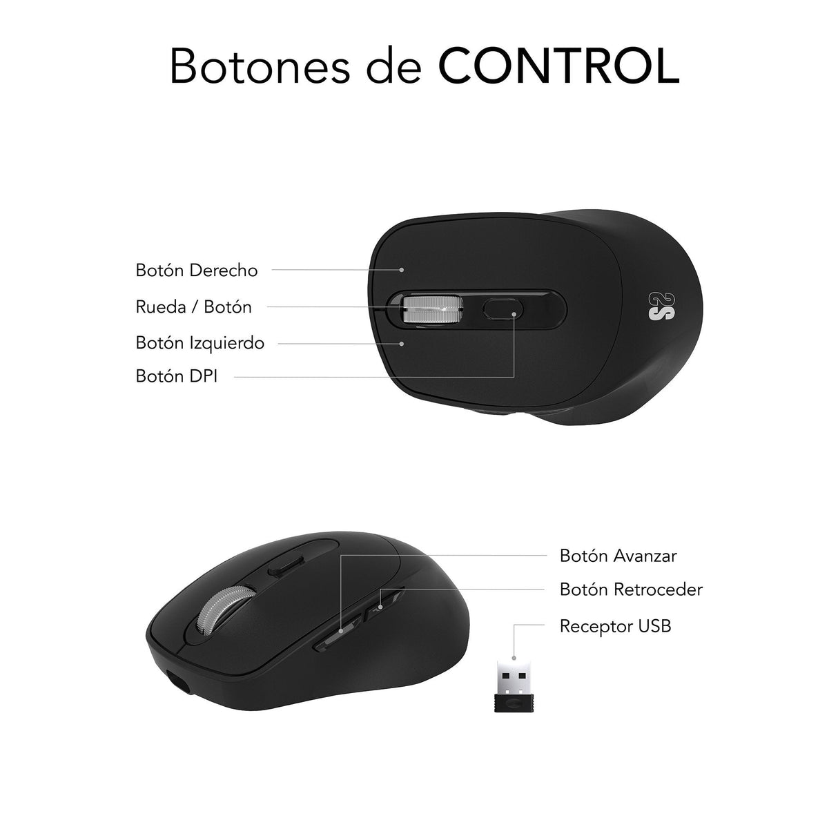 EAN 8436586743017 - SUBBLIM RATON OPTICO DUAL COMFORT ERGO DUAL BATERIA NEGRO ratón Universal mano derecha Bluetooth + USB Ty imagen 6