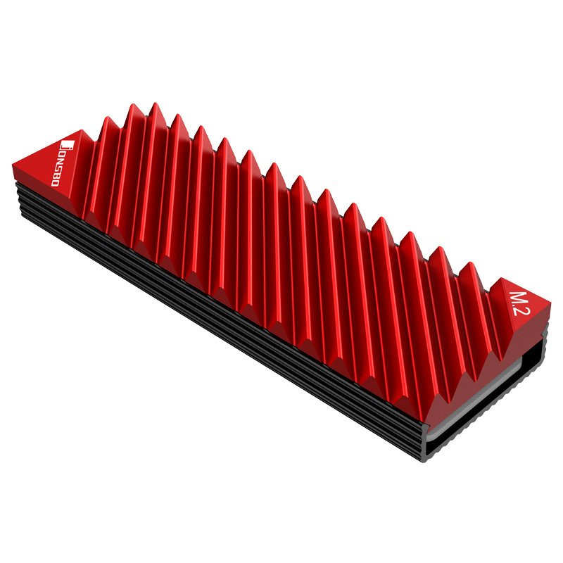 Jonsbo M.2-3 Red Sistema De Refrigeración Para Ordenador Unidad De Estado Sólido Disipador Térmico/Radiador Negro, Rojo 1 Pieza(S)