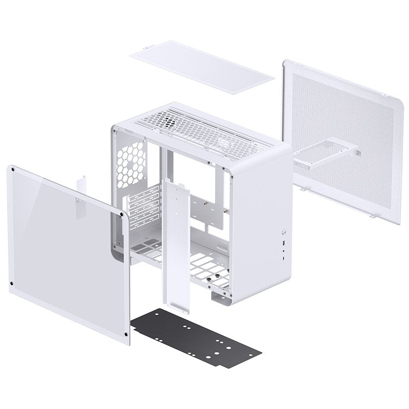 Jonsbo U4 Mini Micro-Atx-Carcasa, Tempered Glass - Blanco