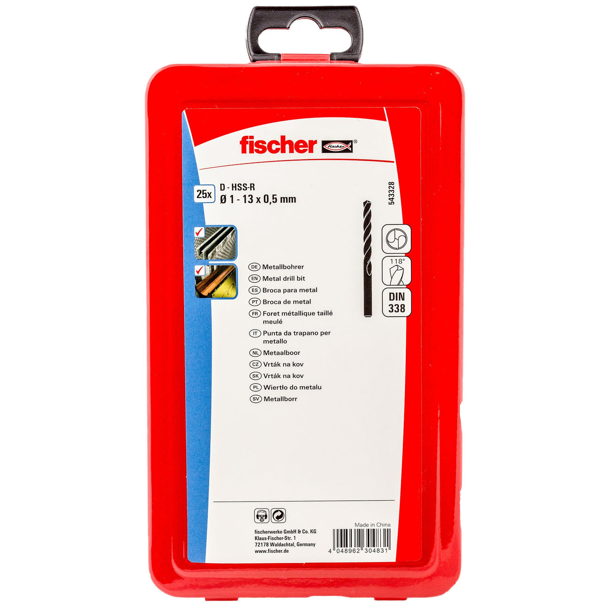 Broca Para Metal Hss-R Din 338, Juego 25 Piezas, Ø1,00 - Ø13,00 Mm