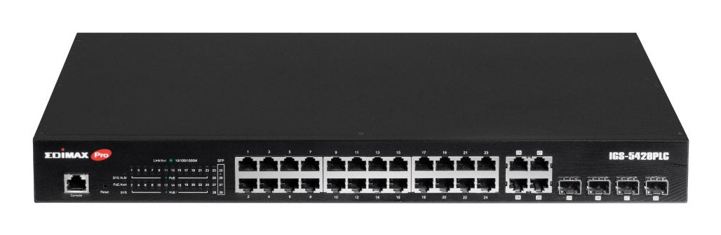 EAN 4717964704955 - Edimax IGS-5428PLC switch Gestionado L2 Gigabit Ethernet (10/100/1000) Energía sobre Ethernet (PoE) 1U Ne imagen 1