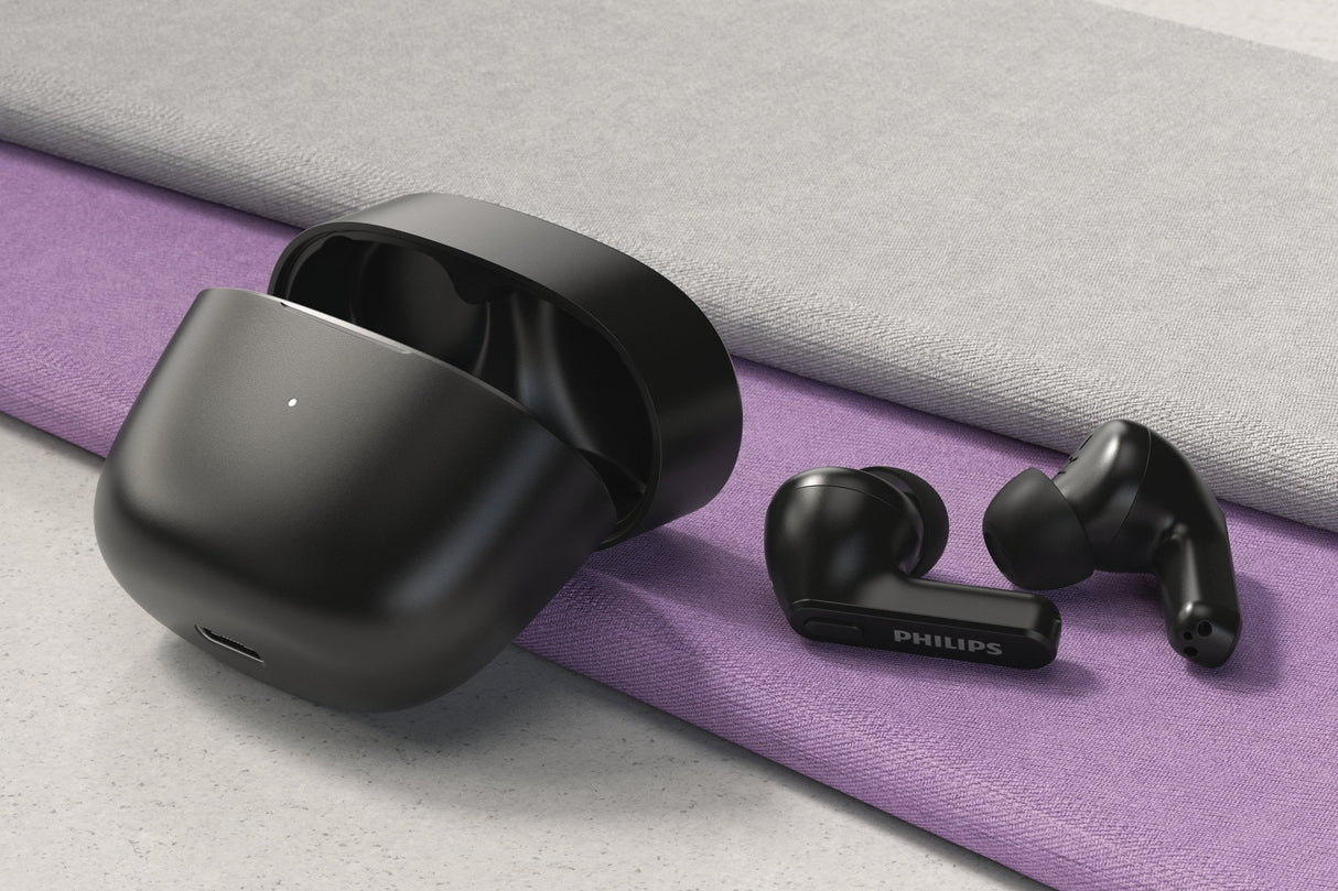 Auriculares Bluetooth Philips Tat2206 Con Estuche De Carga Autonomía 6h Negros