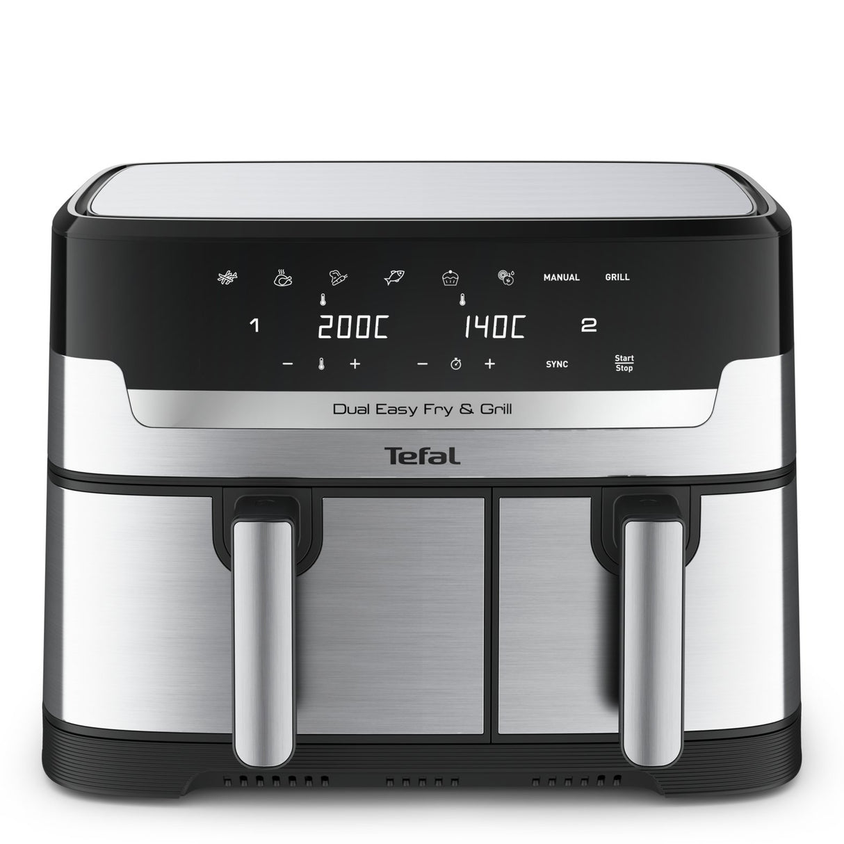 EAN 3045380024236 - Tefal Dual Easy Fry & Grill EY905D Doble 8,3 L Independiente 2700 W Freidora de aire caliente Acero inoxi imagen 2