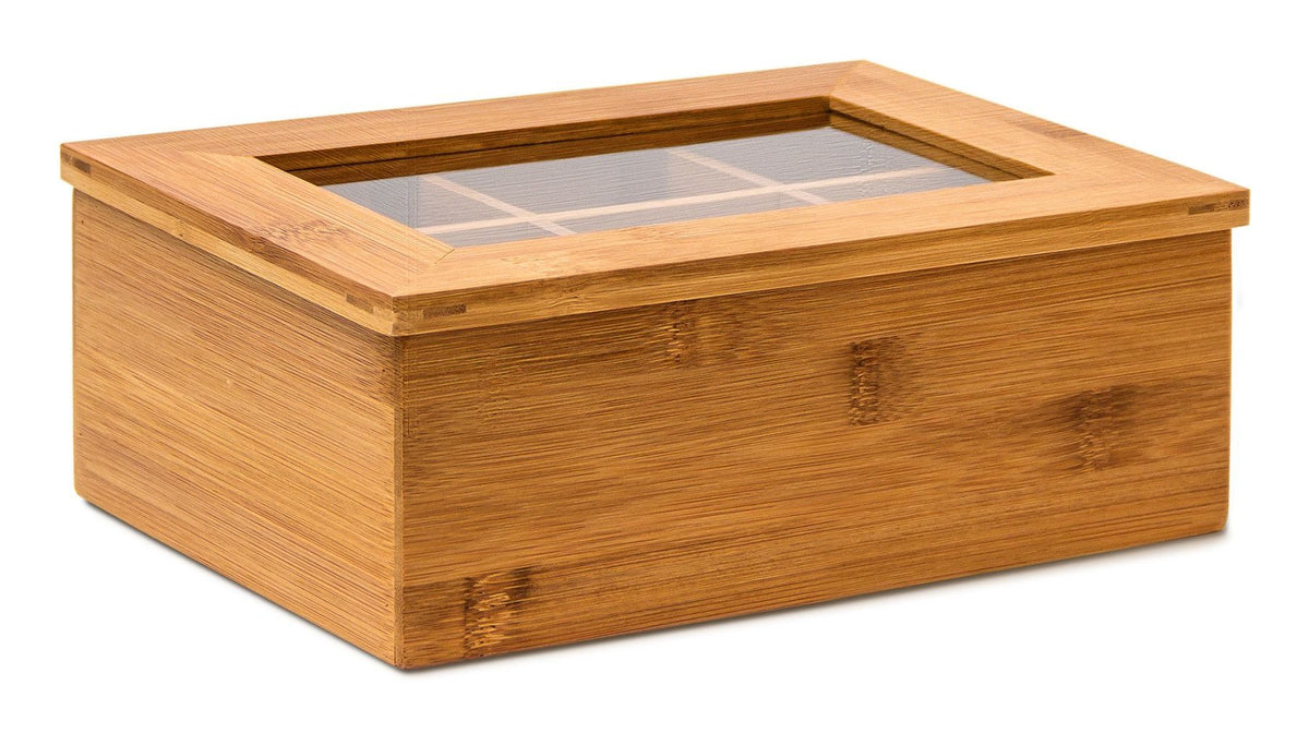Relaxdays Teebox Bambus Lackiert 6 Y 8 Compartimentos