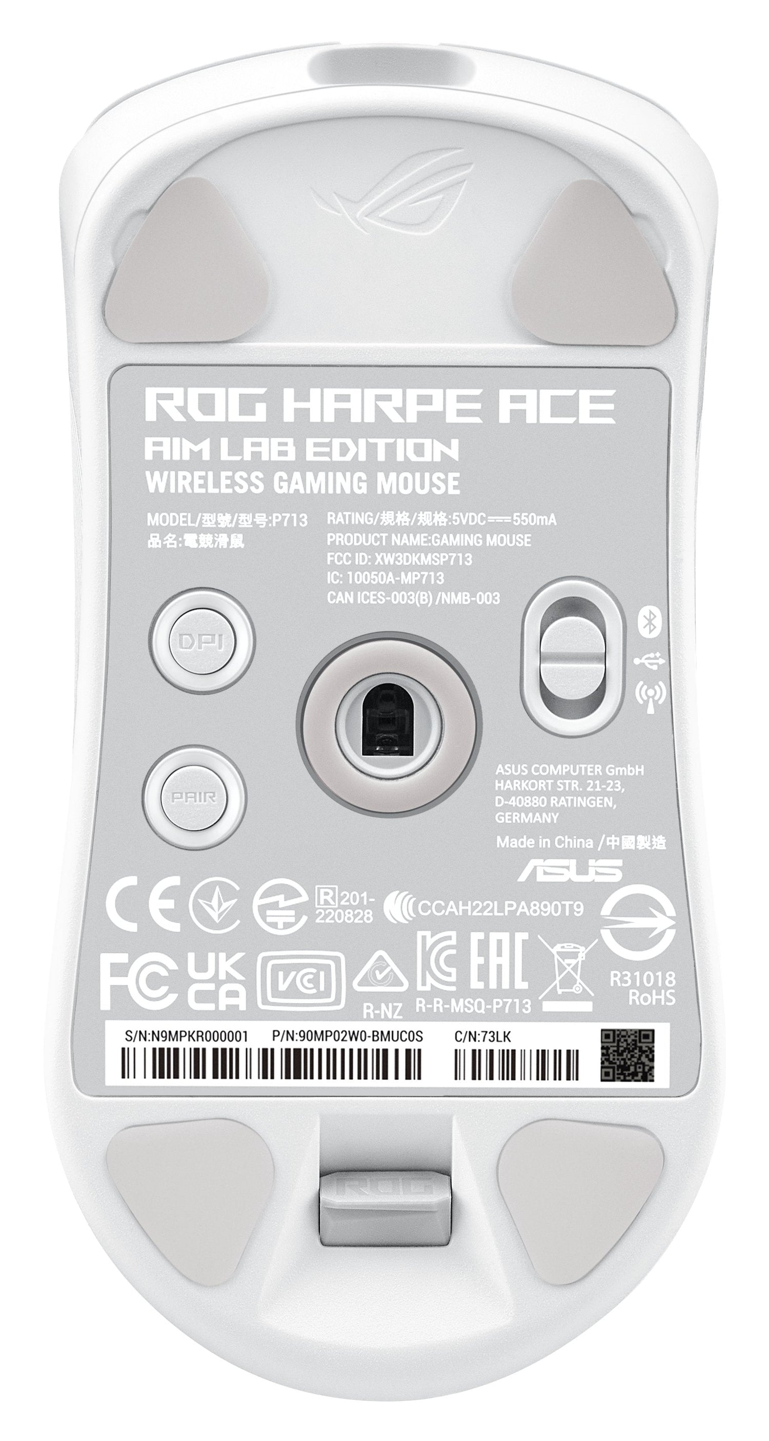 EAN 4711387136560 - ASUS ROG Harpe Ace Aim Lab Edition ratón Juego Ambidextro RF Wireless + Bluetooth + USB Type-C Opto-mecán imagen 2