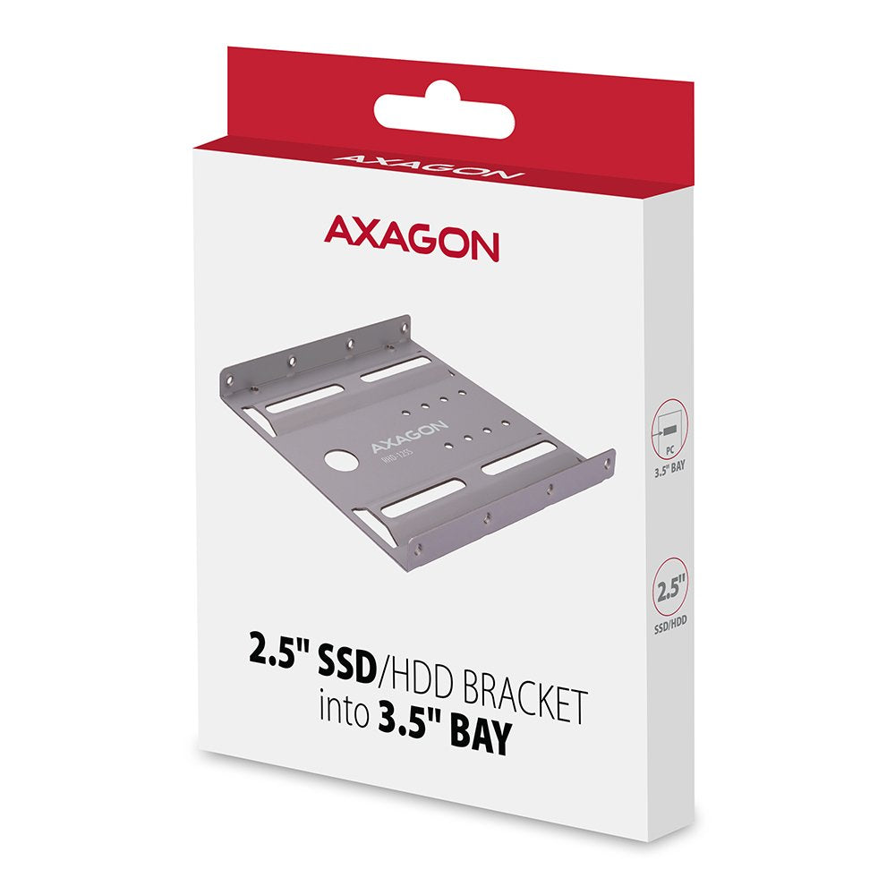 Axagon Rhd-125s, Marco De Metal Para 1x 2.5 "Hdd / Ssd Hasta 3.5" Posicion, Gris