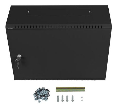 Armario Lanberg Mural Rack 19" 4u+3u/540x200 Bajo Perfil Negro Ensamblado