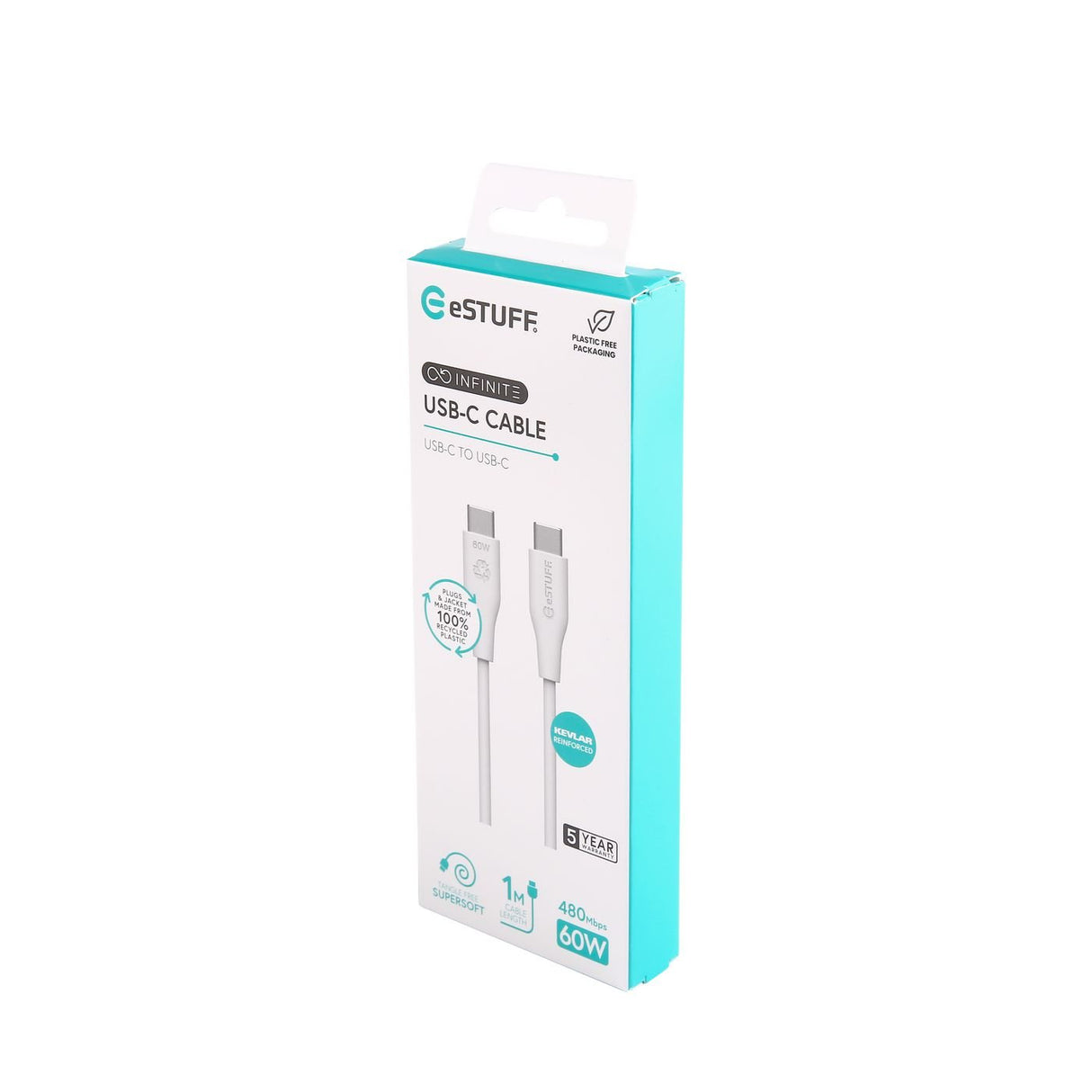 EAN 5715063042274 - eSTUFF ES604170 cable USB USB 2.0 1 m USB C 60 W Blanco imagen 3