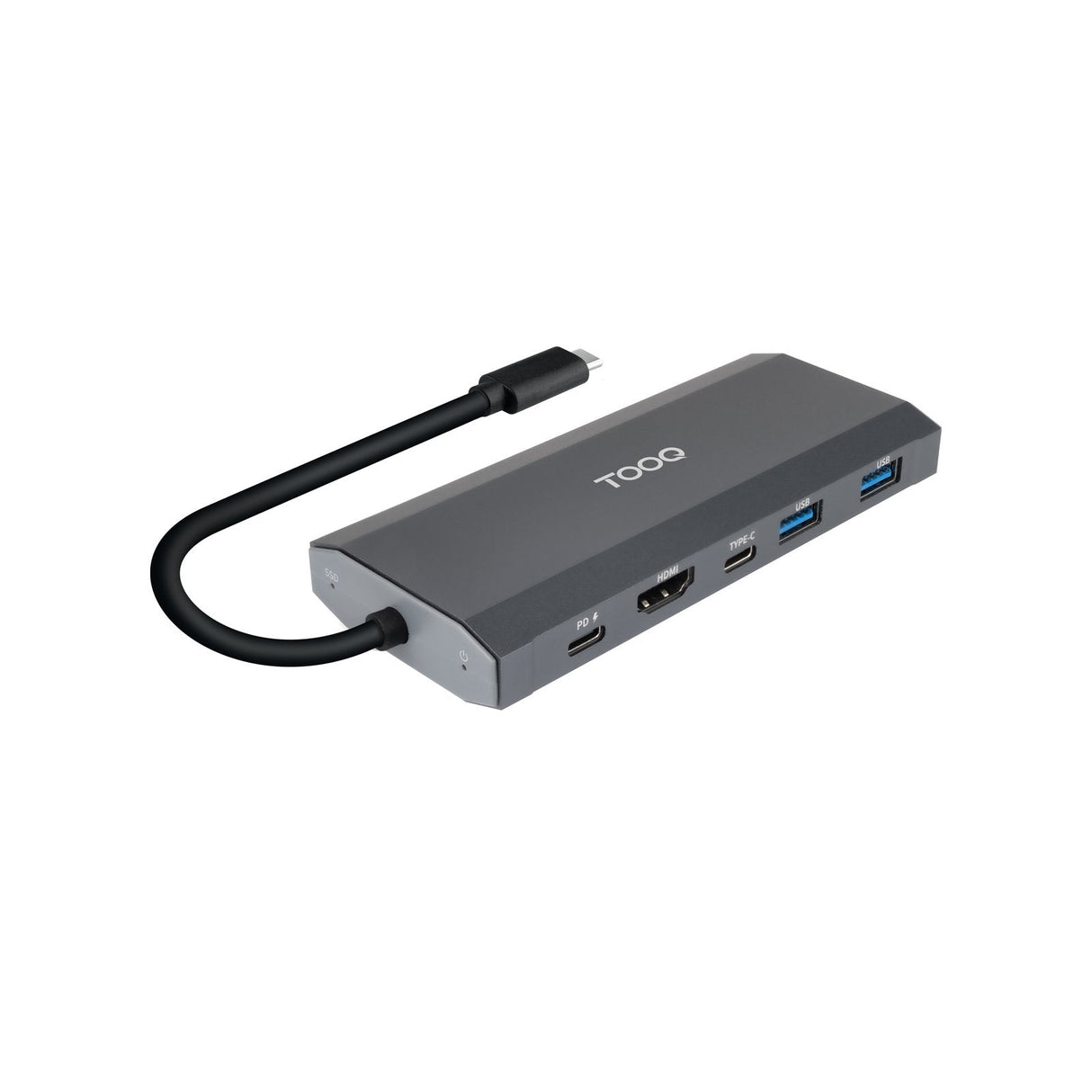 Docking Usb Tipo-C Tooq Tqe-2241g Ranura Ssd M.2 1xhdmi 2xusb 1xusb Tipo-C 1xlector Tarjetas 1xusb Tipo-C Pd