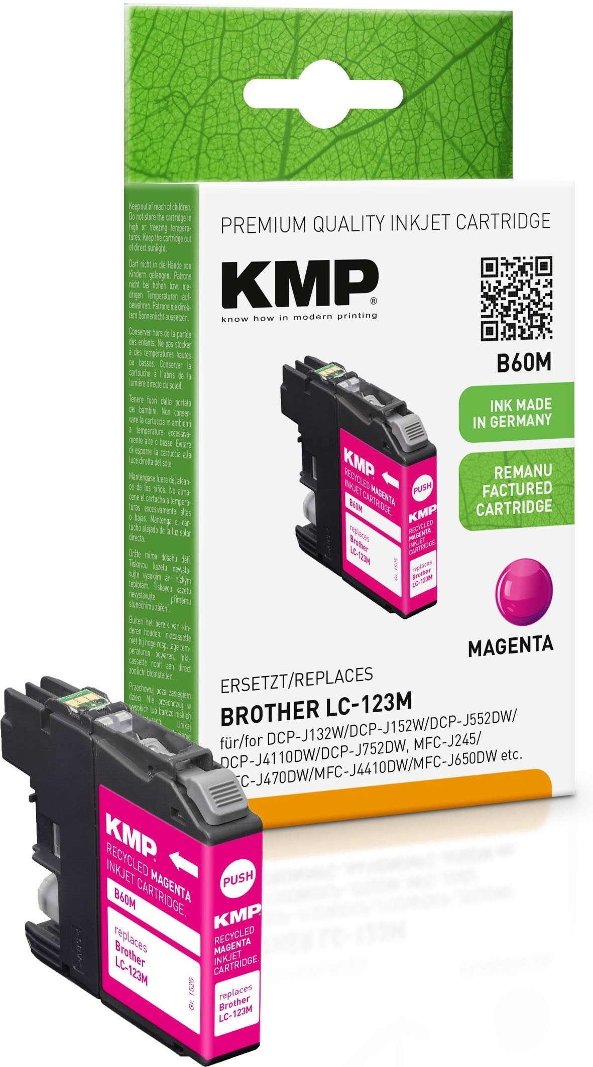 Kmp Cartucho Brother Lc-123m 600 S. Magenta Remanufactured