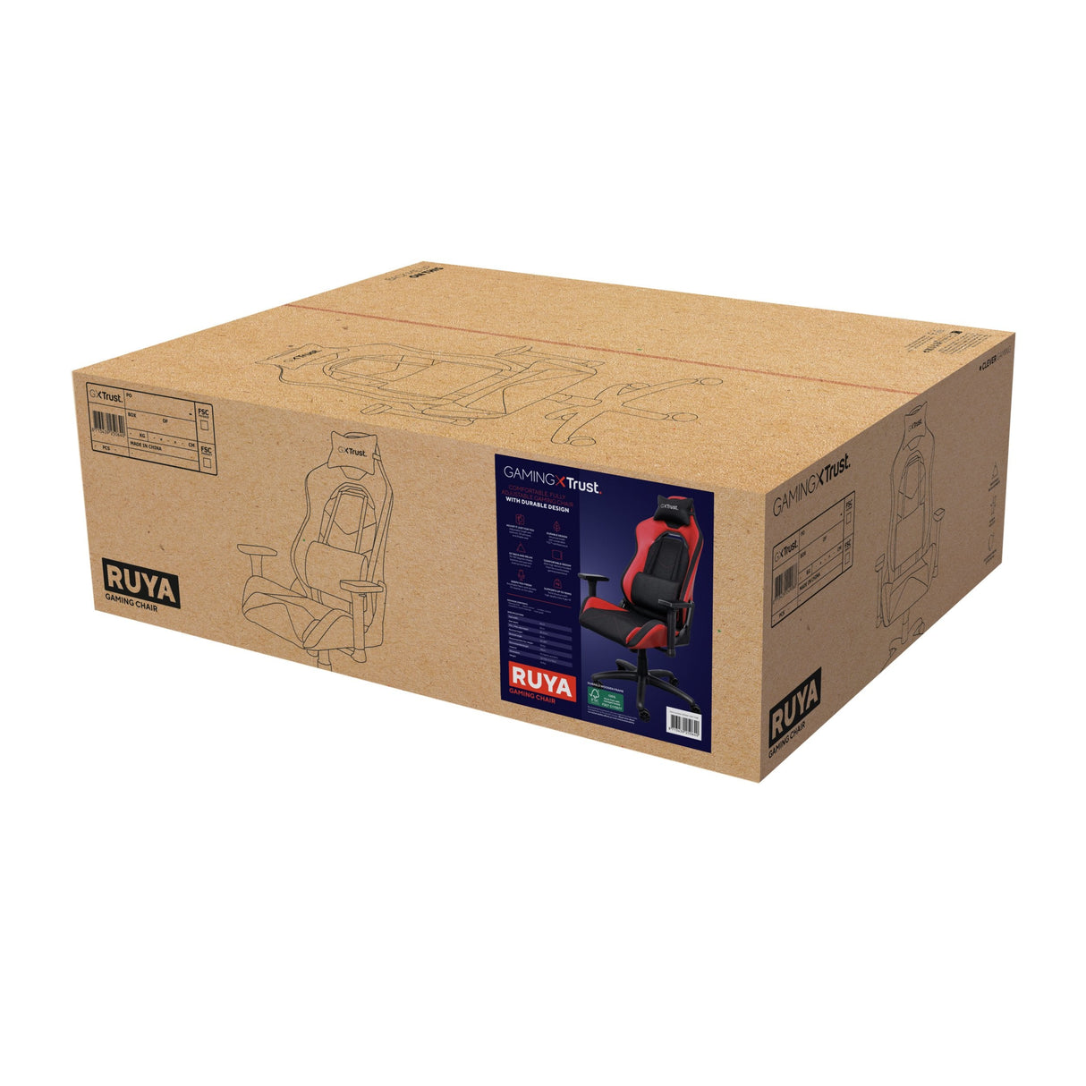 EAN 8713439250640 - Trust GXT 714 RUYA Silla para videojuegos universal Negro, Rojo imagen 6