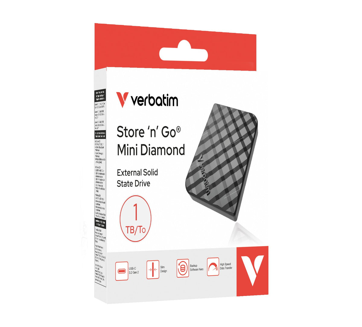 EAN 23942320258 - Verbatim Store 'n' Go Mini Diamond 1 TB USB Tipo C 3.2 Gen 2 (3.1 Gen 2) Negro imagen 2