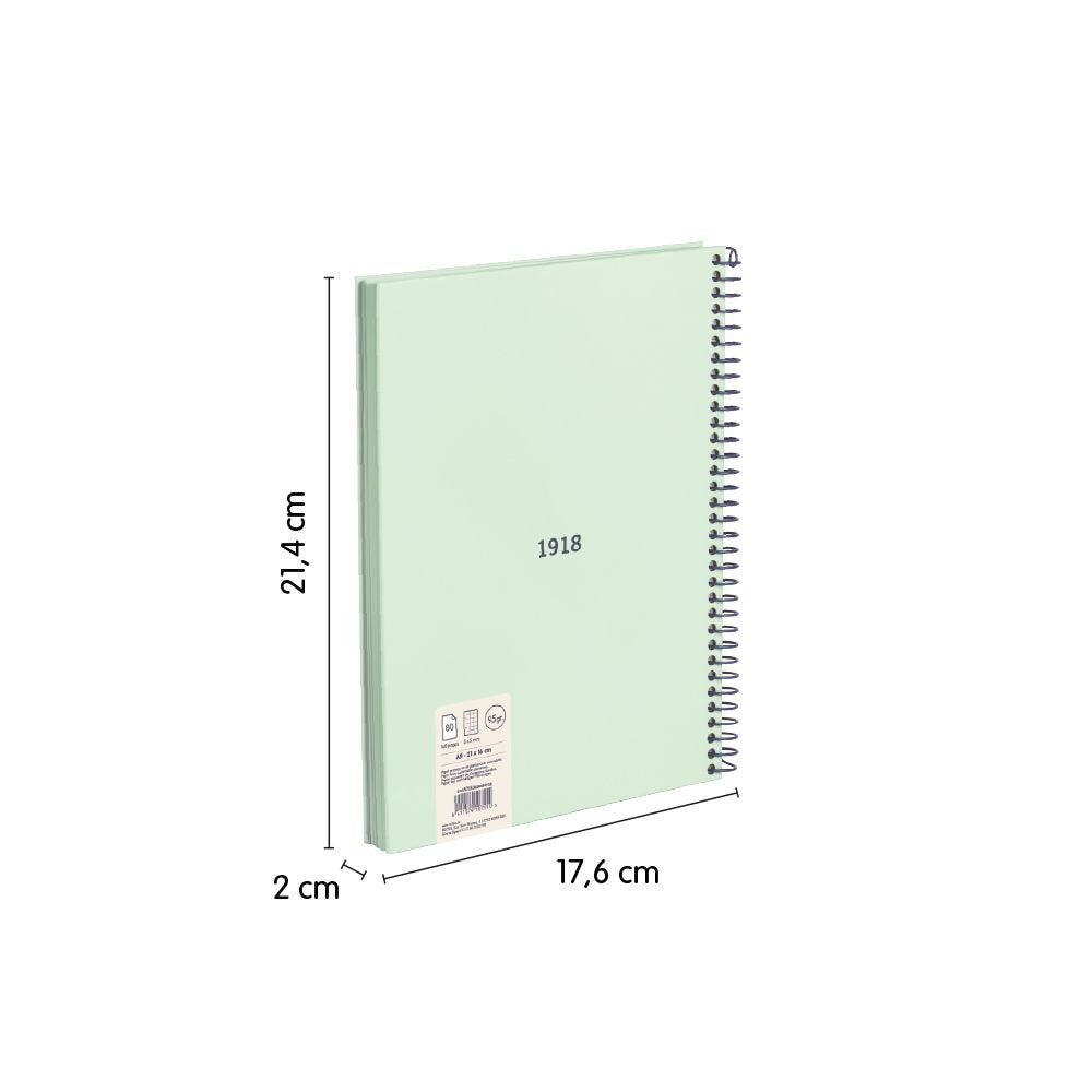 EAN 8411574107514 - Milan 57153E80SNCGR cuaderno y block A5 80 hojas Verde imagen 3