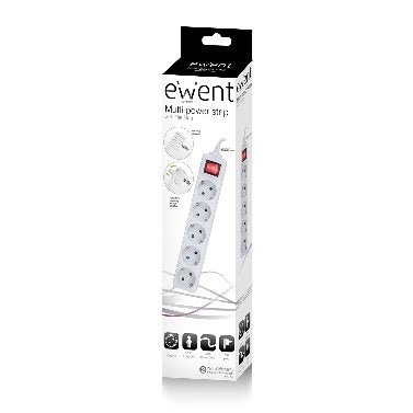 EAN 8054392612350 - Ewent EW3955 base múltiple 1,5 m 5 salidas AC Interior Blanco imagen 2