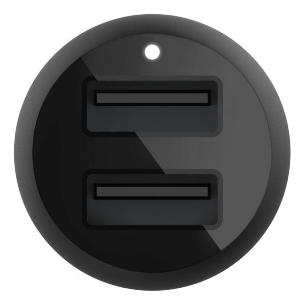 Cargador Usb Belkin 24w 4.8a 2p Usb Black Para Coche + Cable Usb-C