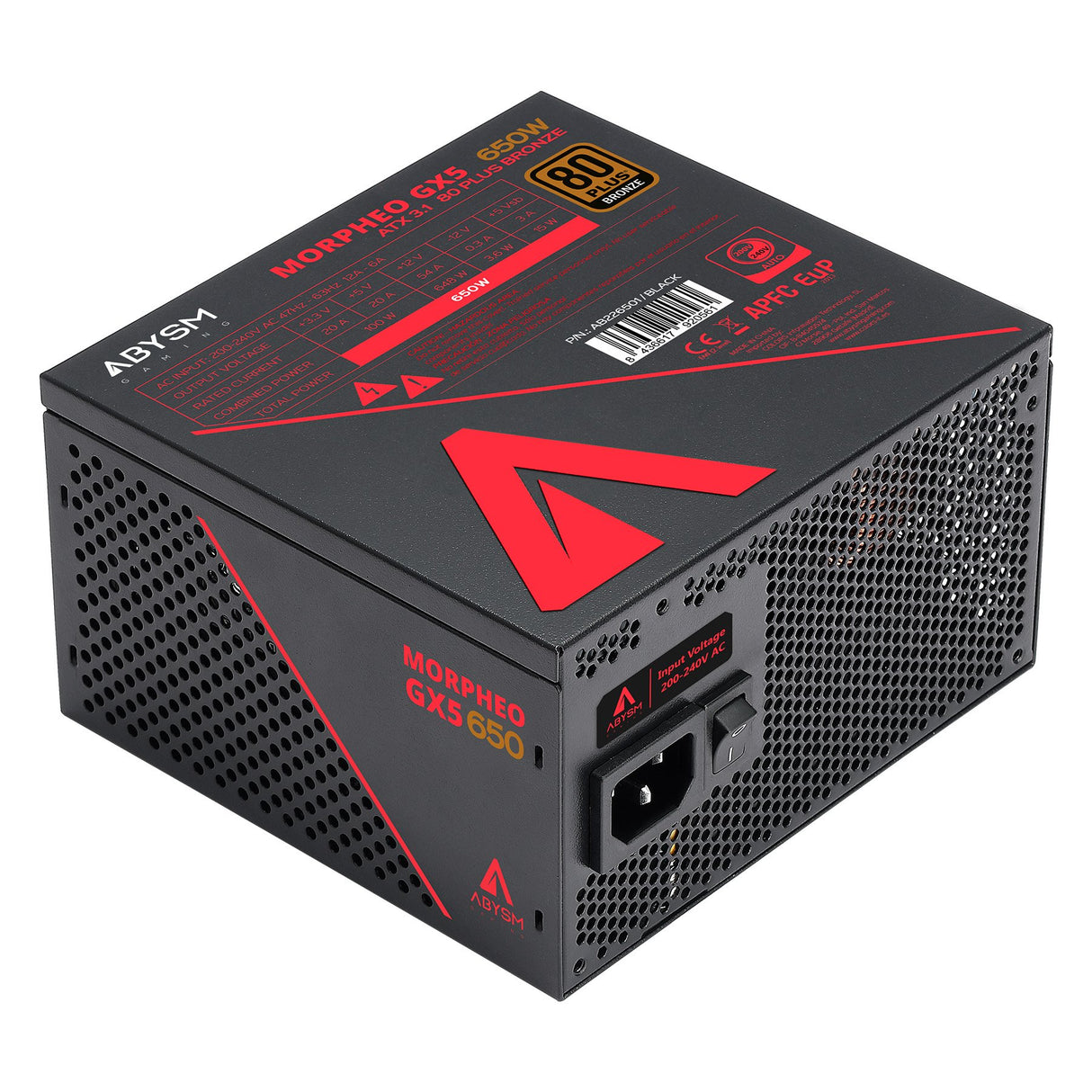 EAN 8436617920561 - ABYSM MORPHEO GX5 unidad de fuente de alimentación 650 W 20+4 pin ATX ATX Negro imagen 2