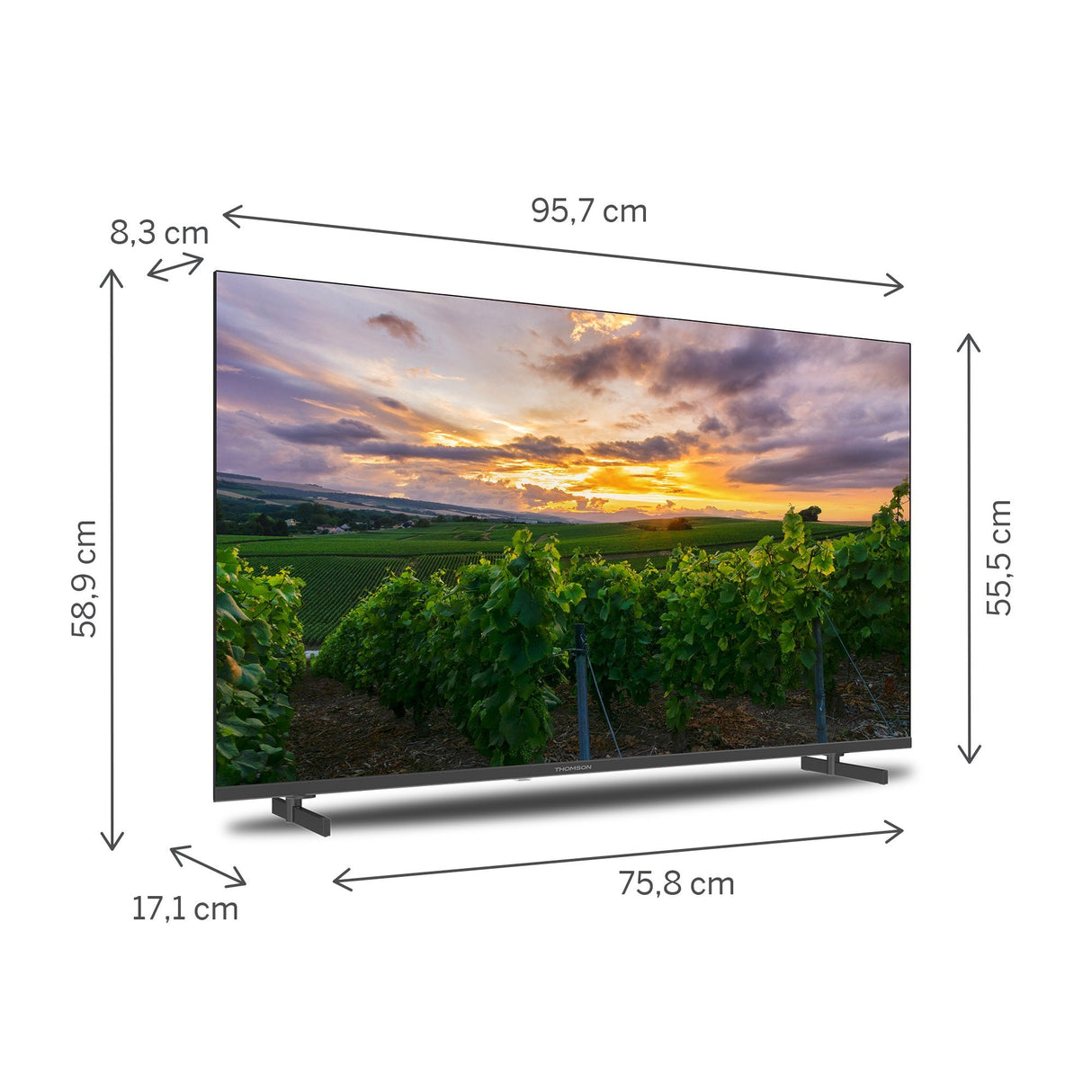 Televisor 43 Thomson 43qa2s13 Qled 4k 3840x2160 Smart Tv 4xhdmi Audio 16w Vesa 200x200