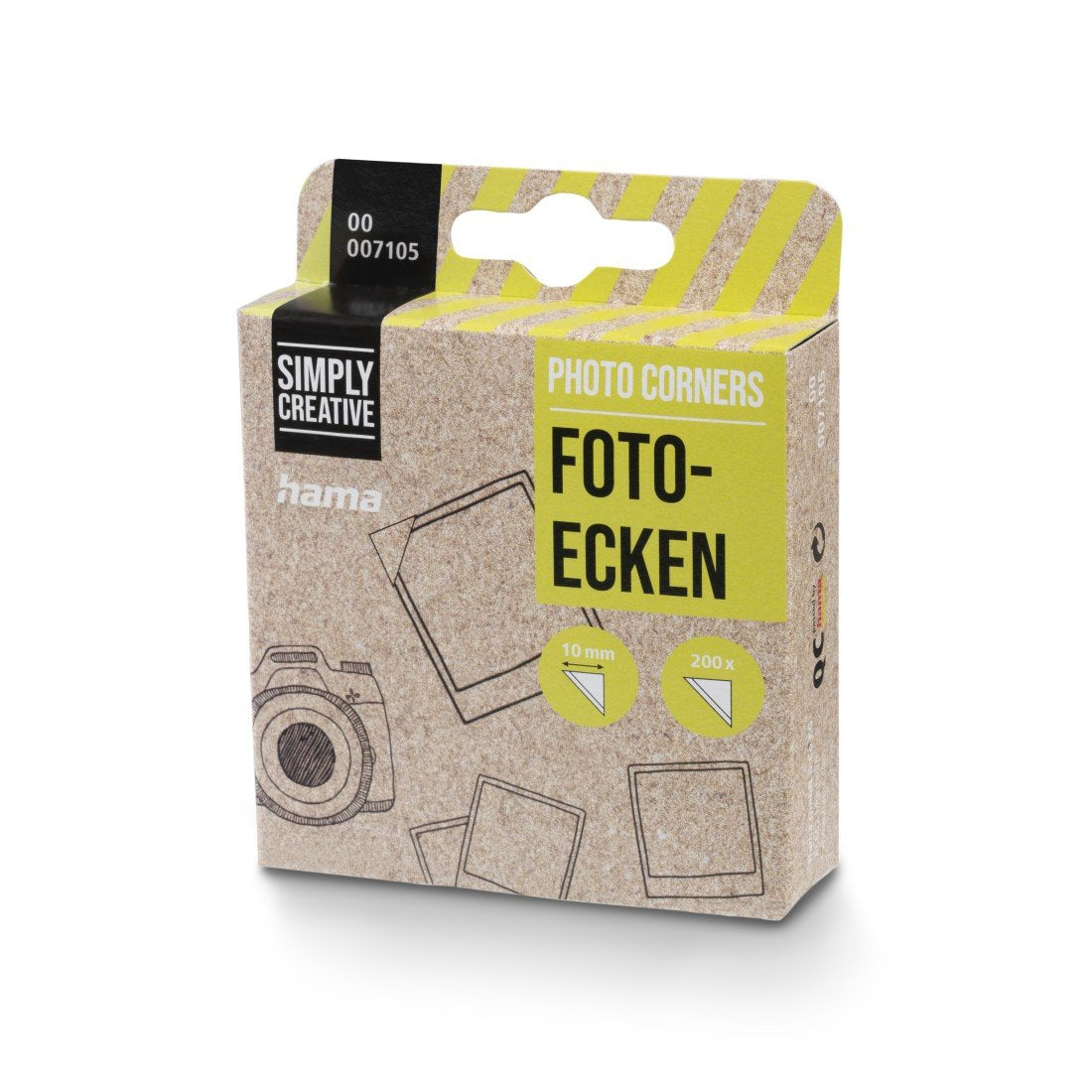 Hama Pack De 200 Esquinas Adhesivas Para Foto - Borde 10mm - Polipropileno - Transparente