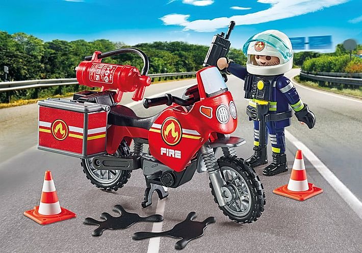 Playmobil 71466 City Action Moto De Bomberos En El Lugar De Un Accidente