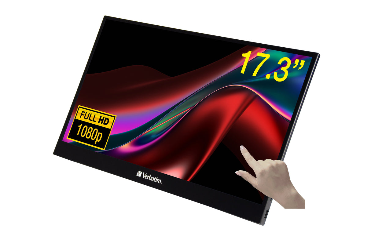 EAN 0023942495932 - Verbatim 49593 pantalla para PC 43,9 cm (17.3") 1920 x 1080 Pixeles Full HD LCD Pantalla táctil Negro imagen 1