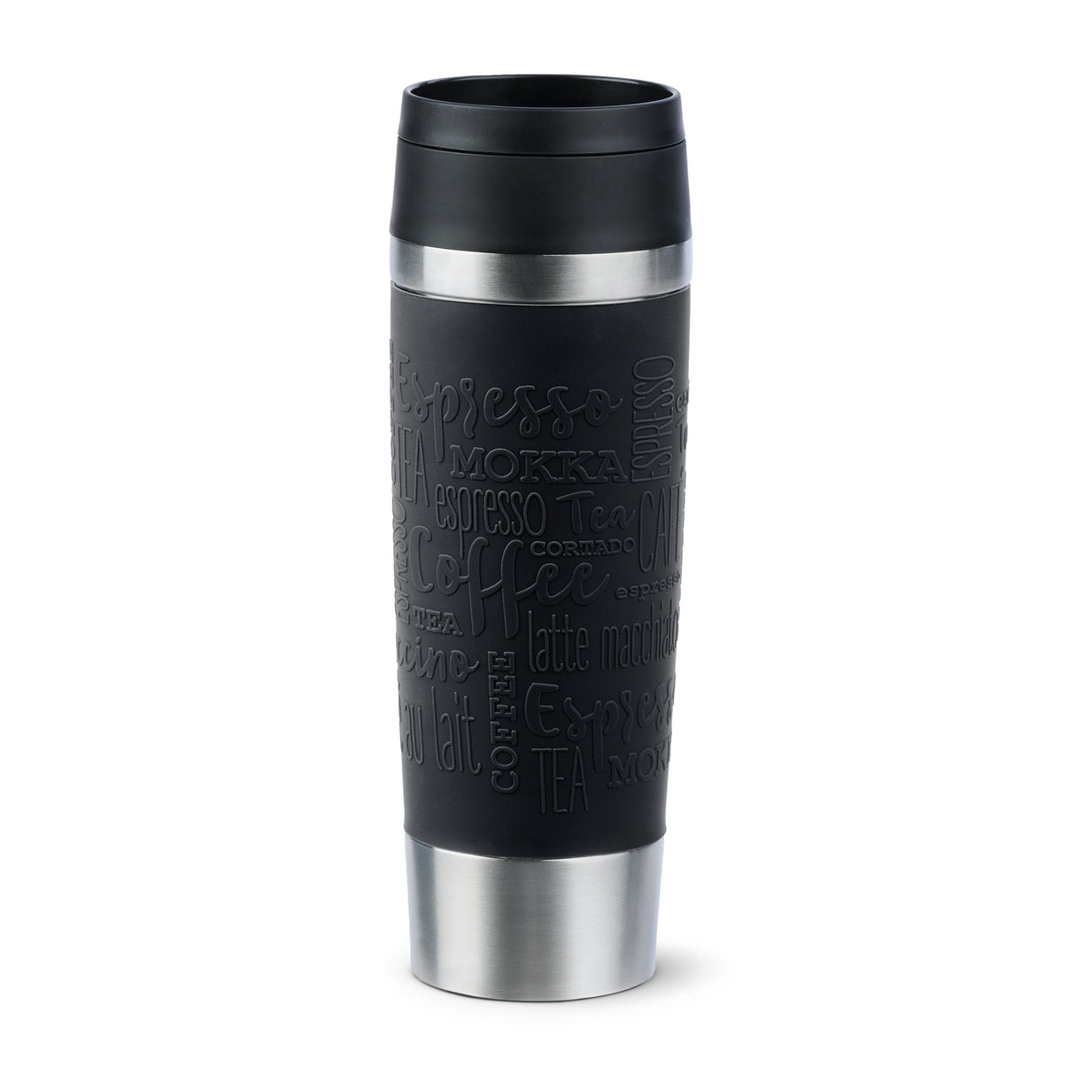 Emsa Travel Mug Taza Térmica Classic Grande Negro/Acero Inoxidable, 0,5 Litros N2022000