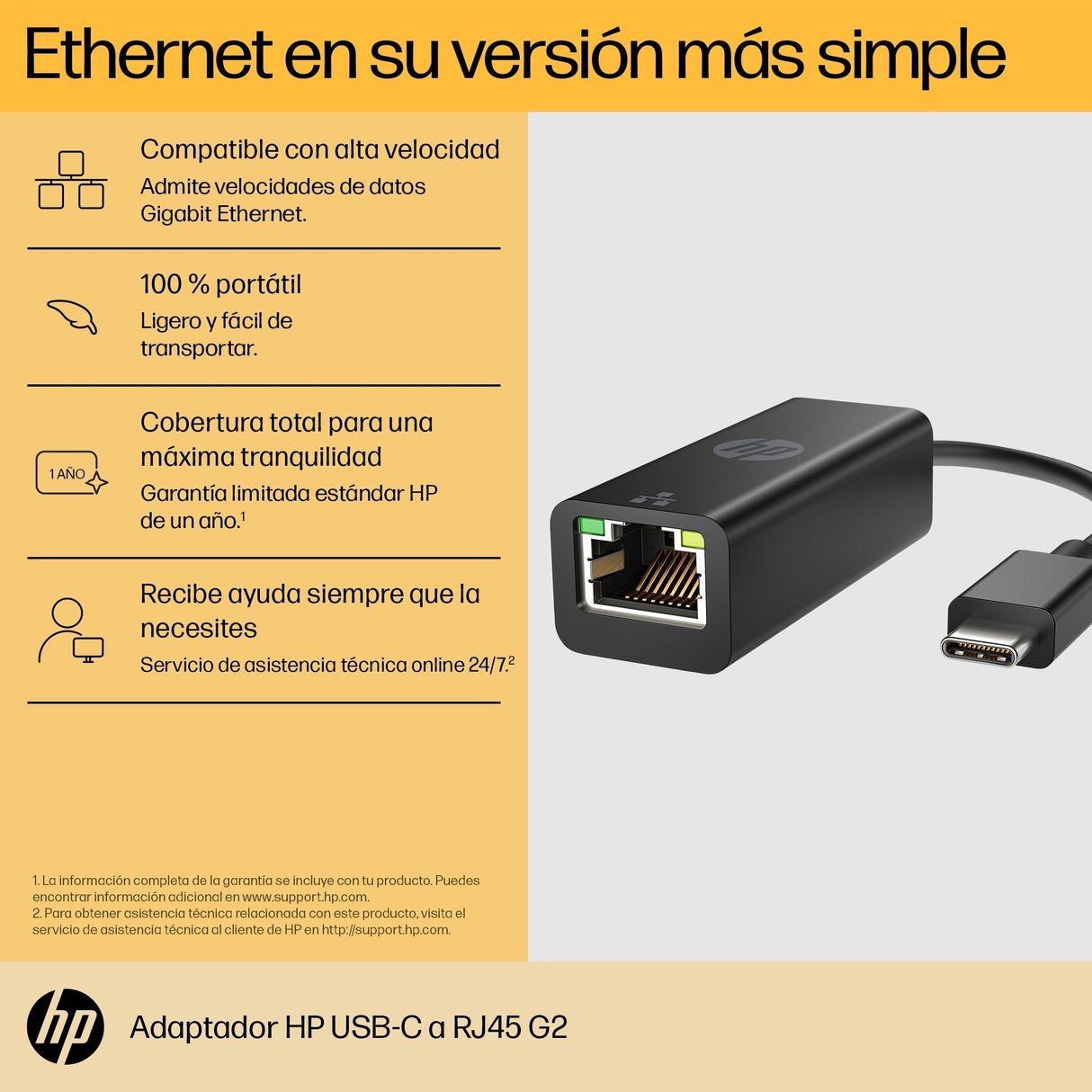 EAN 0196188550175 - HP USB-C to RJ45 Adapter G2 Alámbrico USB Tipo C Negro imagen 8