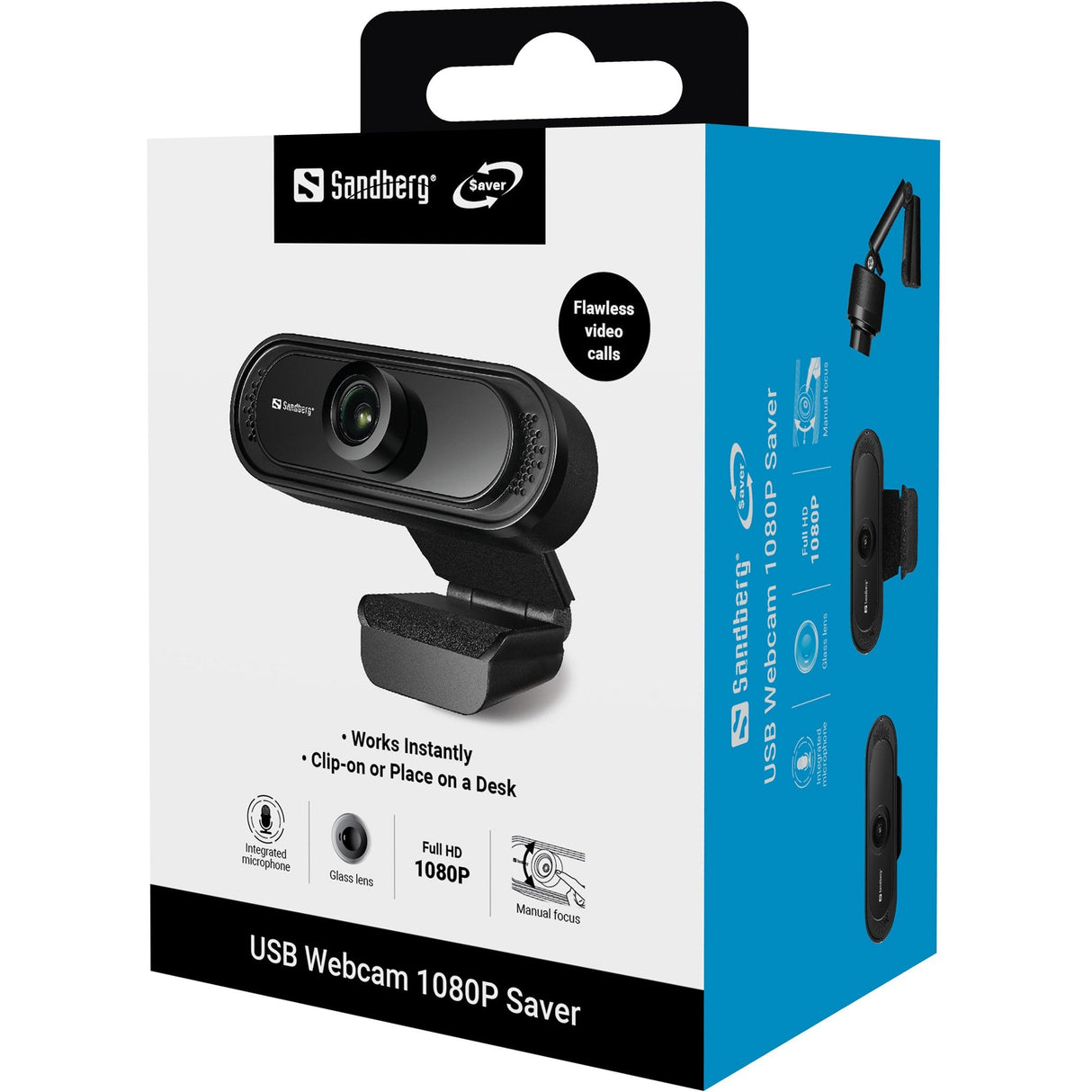 2-Power Sandberg Usb Webcam 1080p Saver 333-96