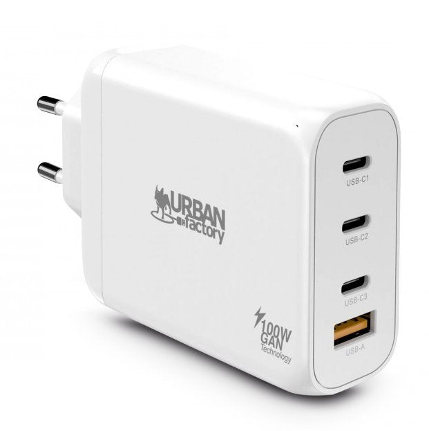 Cargador De Pared 65w 3 Puertos Usb-C Char Y 1 Puerto Usb-A 18w