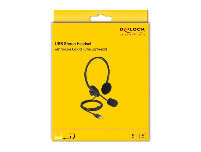 Delock 27178 Auriculares Estéreo Usb Con Control De Volumen Para Pc Y Portátil - Ultra Ligeros