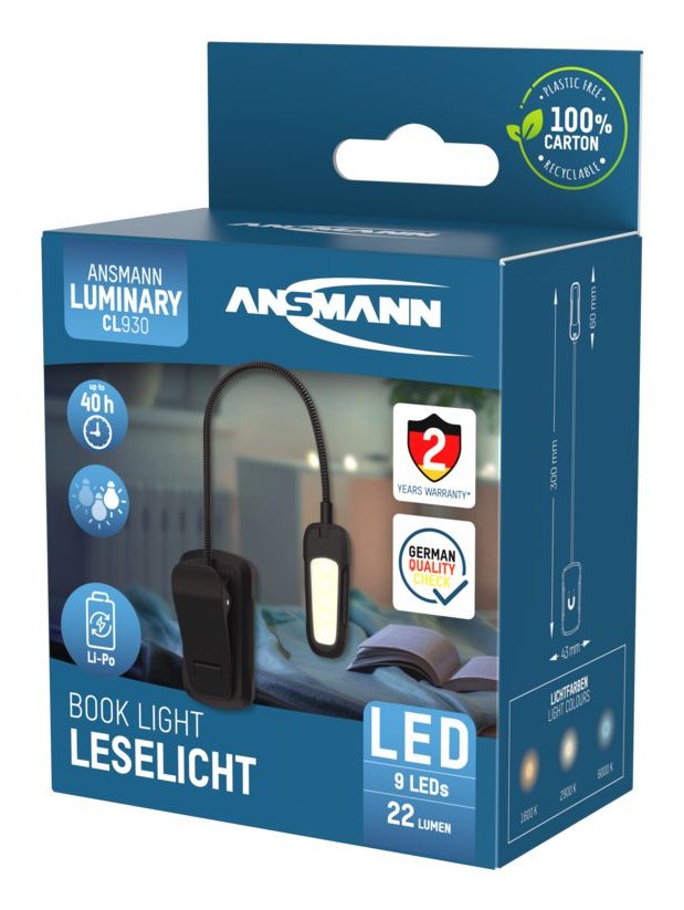 Lámpara De Clip Universal Ansmann Con 9 Led, Regulable 1600-0531