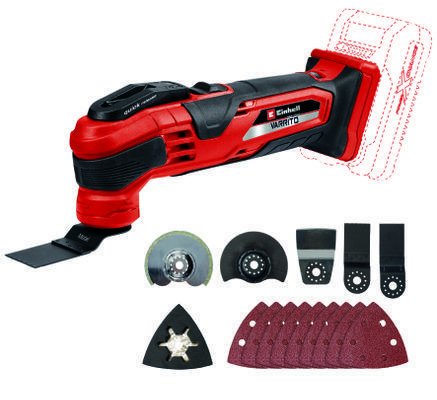 Herramienta Multifuncional Inalámbrica Einhell Varrito, 18 Voltios (Rojo/Negro, Sin Batería Ni Cargador) 4465160