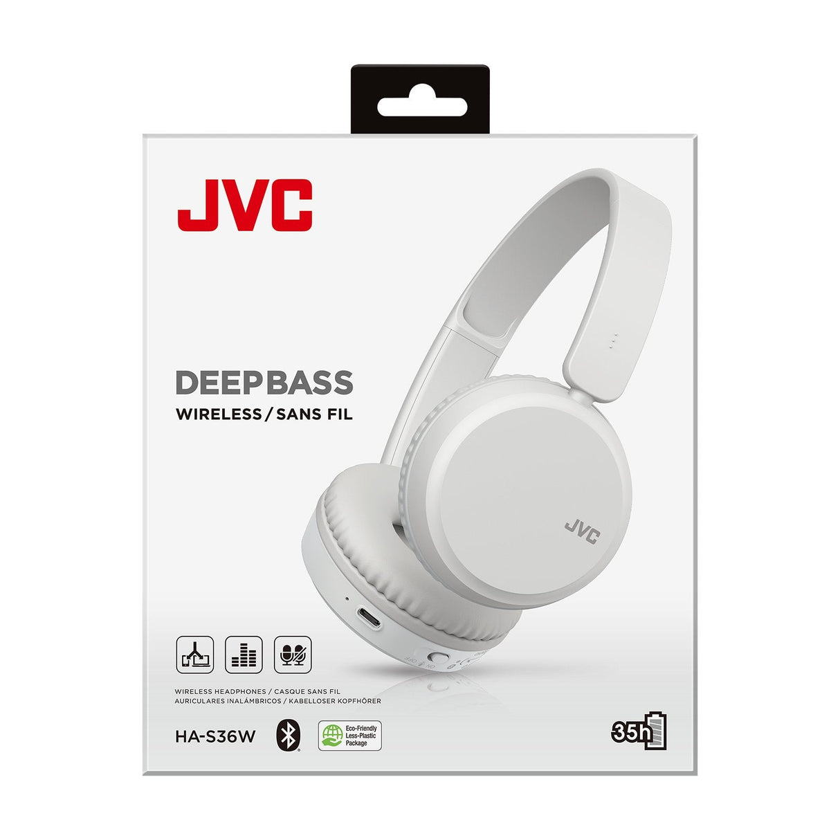 Auriculares Inalámbricos Jvc Ha-S36w Con Micrófono Bluetooth Blancos