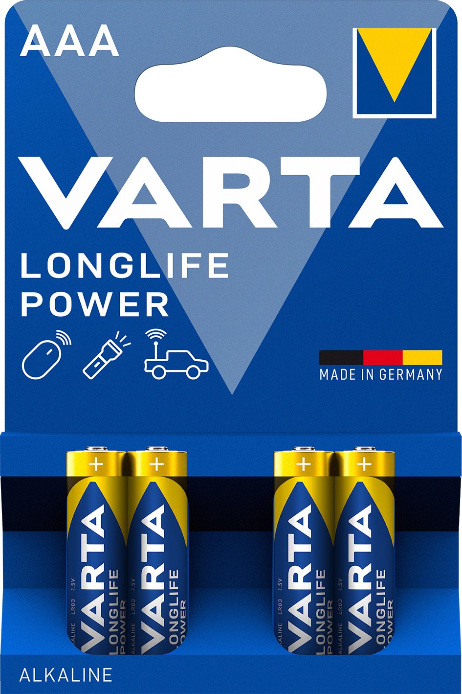 Pila Alcalina Varta Longlife Power Tipo Aaa Lr03 Pack 4