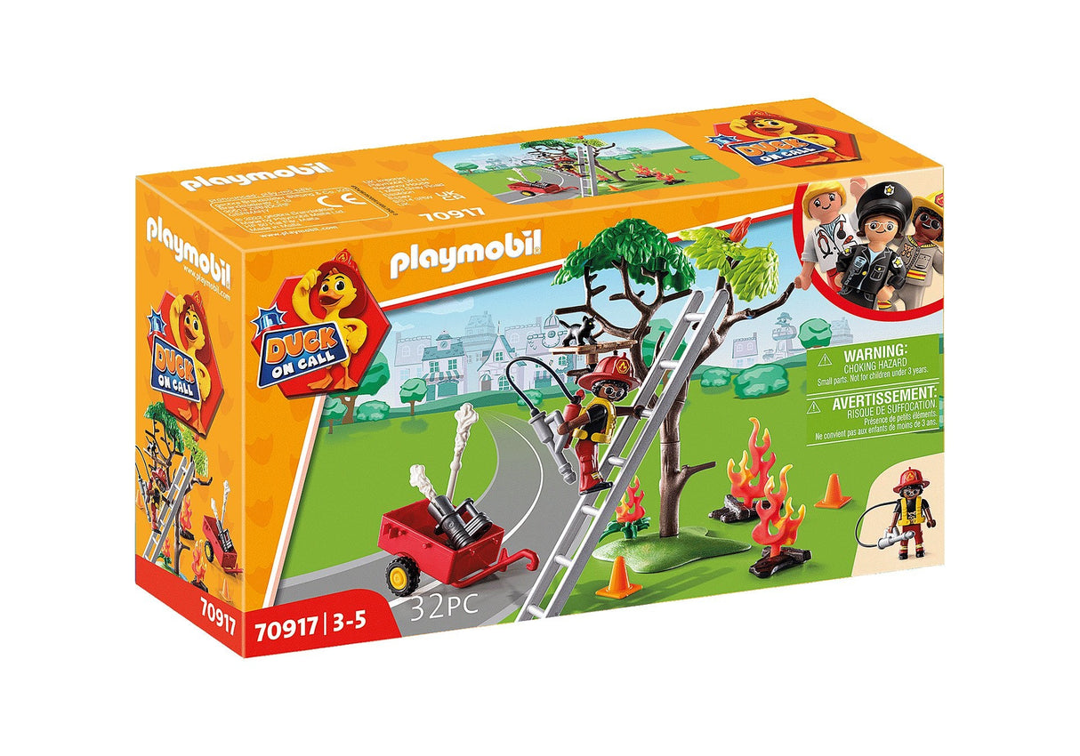 Playmobil 70917 Duck On Call Accion Rescate De Bomberos Rescata Al Gato!