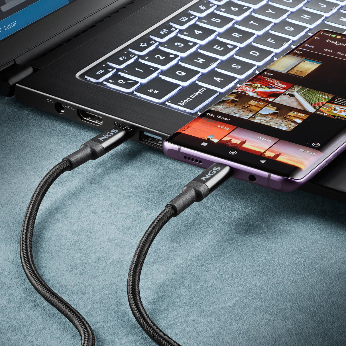 EAN 8435430626889 - NGS KNOT 240W-2 cable USB 2 m USB C Negro imagen 5