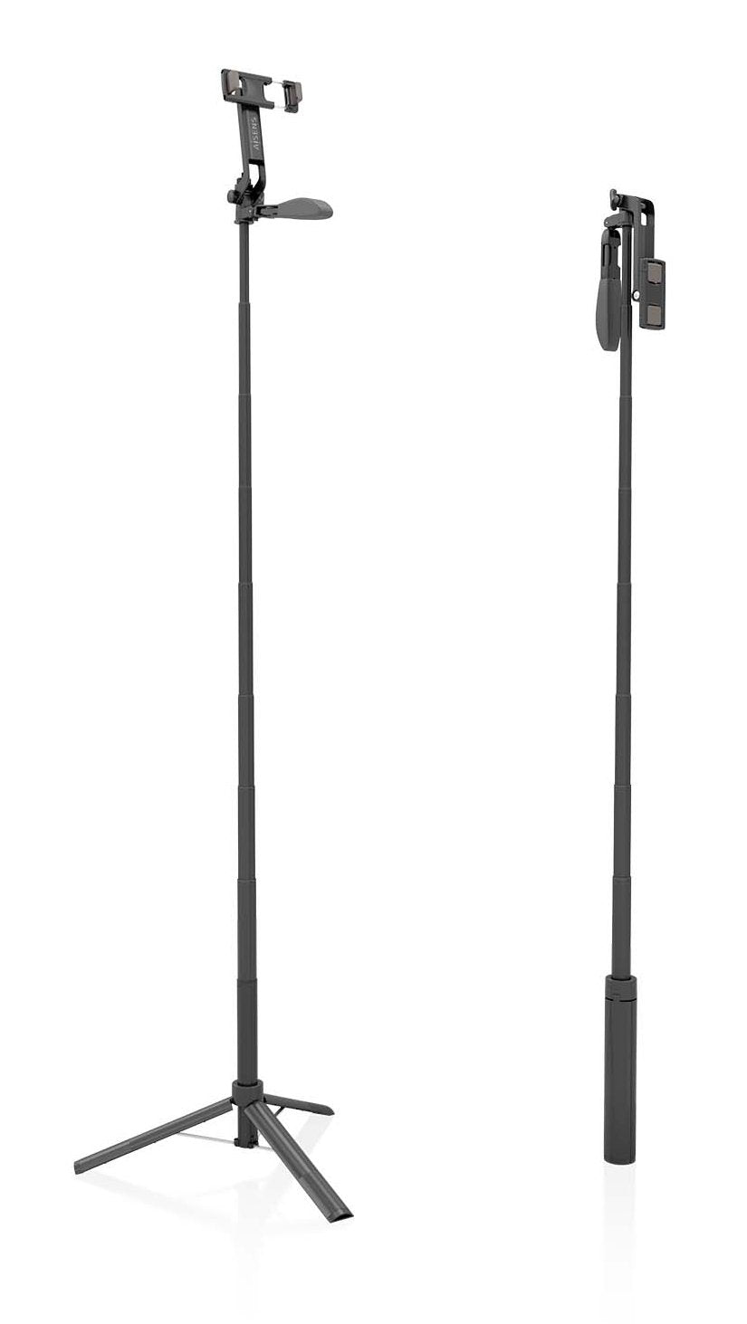 Aisens Palo Tripode Para Selfie Con Mando A Distancia Bluetooth 3 En 1, Negro