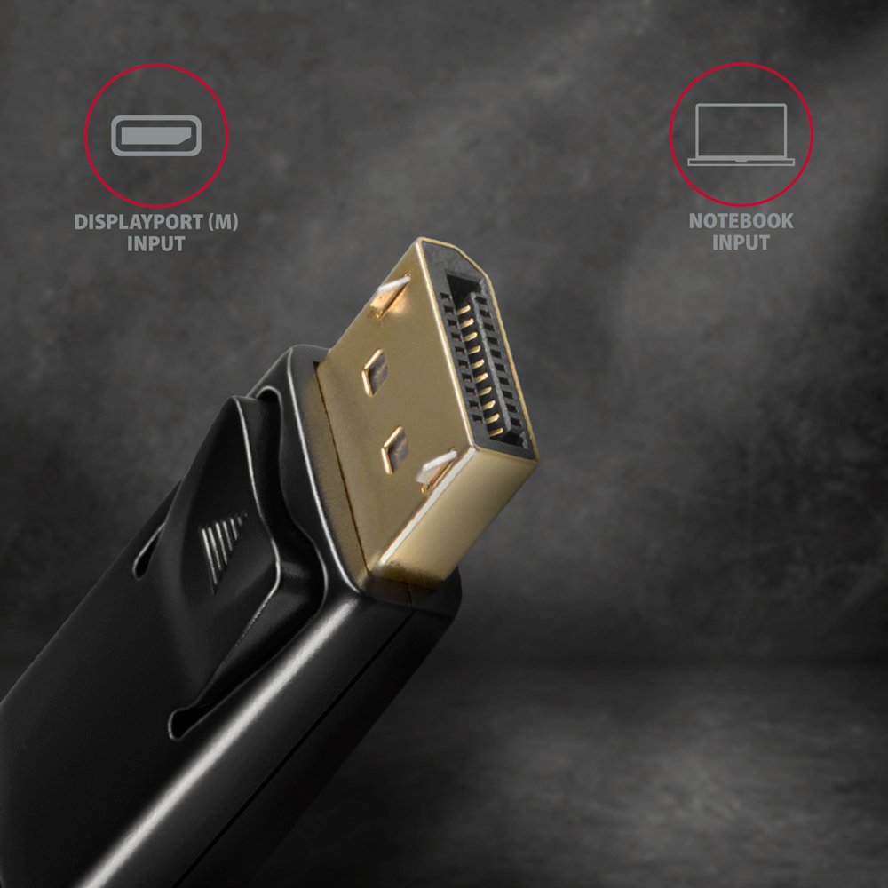 EAN 8595247906083 - Axagon RVD-HI14C2 adaptador de cable de vídeo 1,8 m HDMI tipo A (Estándar) DisplayPort Negro imagen 4