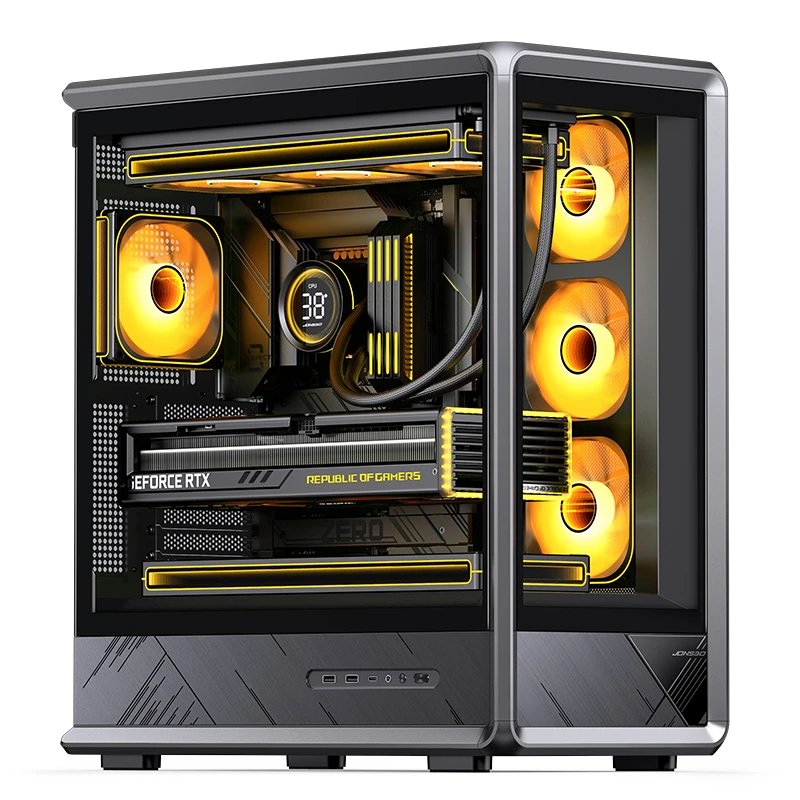 Jonsbo D401 Pc-Gehäuse, Midi Tower, Atx, Tempered Glass - Schwarz