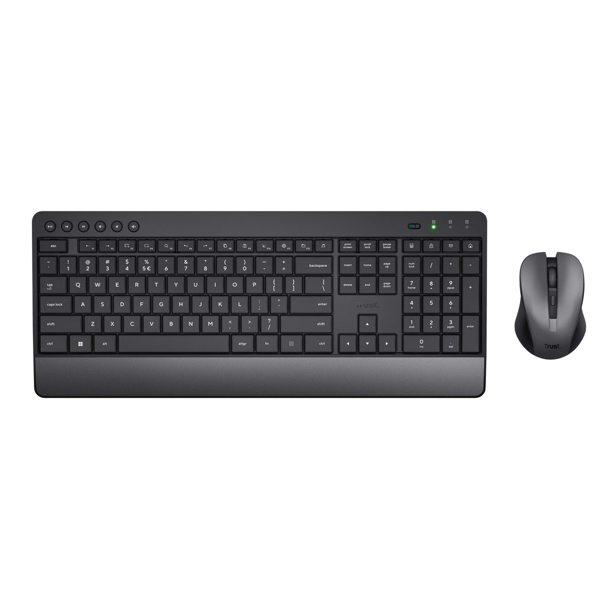 Trust Trezo Komfortables Set Aus Cableloser Tastatur Und Raton - Schwarz Ch