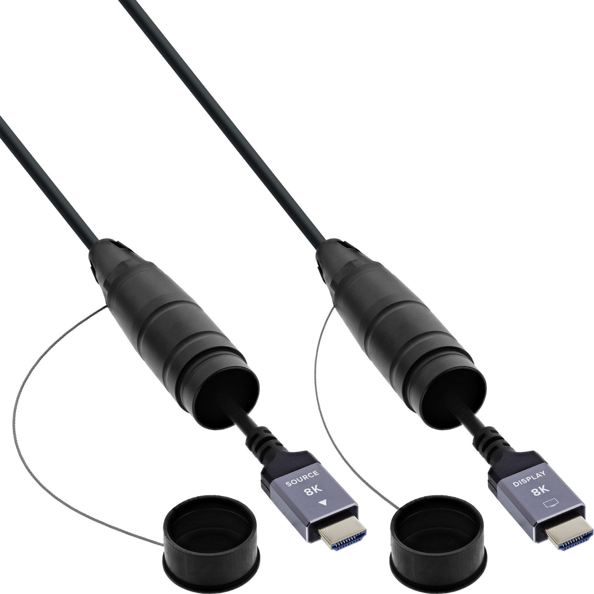 Carrete De Cable Hdmi , Cable Hdmi 2.1 De Aoc, 8k/60hz, Blindado, Negro, 50 M Inline