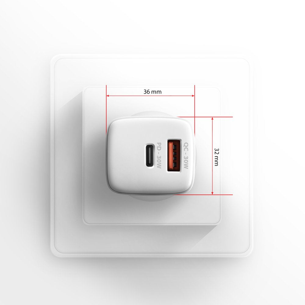 EAN 8595247907110 - Axagon ACU-PQ30W Ladegerät QC3.0.4.0/AFC/FCP/PPS/Apple+ PD USB-C 30W - weiß - USB Typ C Teléfono móvil, S imagen 8