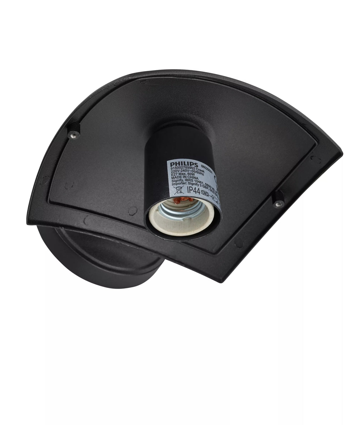 Aplique Exterior Pared Inv. 1x60w Negro Mod. Creek Philips