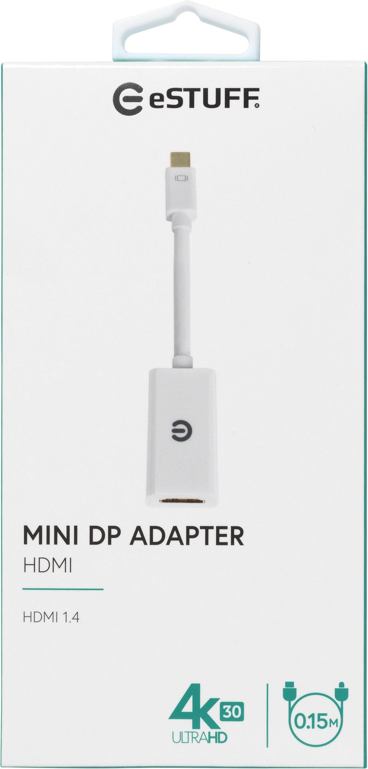 EAN 5706998232700 - eSTUFF ES607801 adaptador de cable de vídeo 0,15 m Mini DisplayPort HDMI tipo A (Estándar) Blanco imagen 4