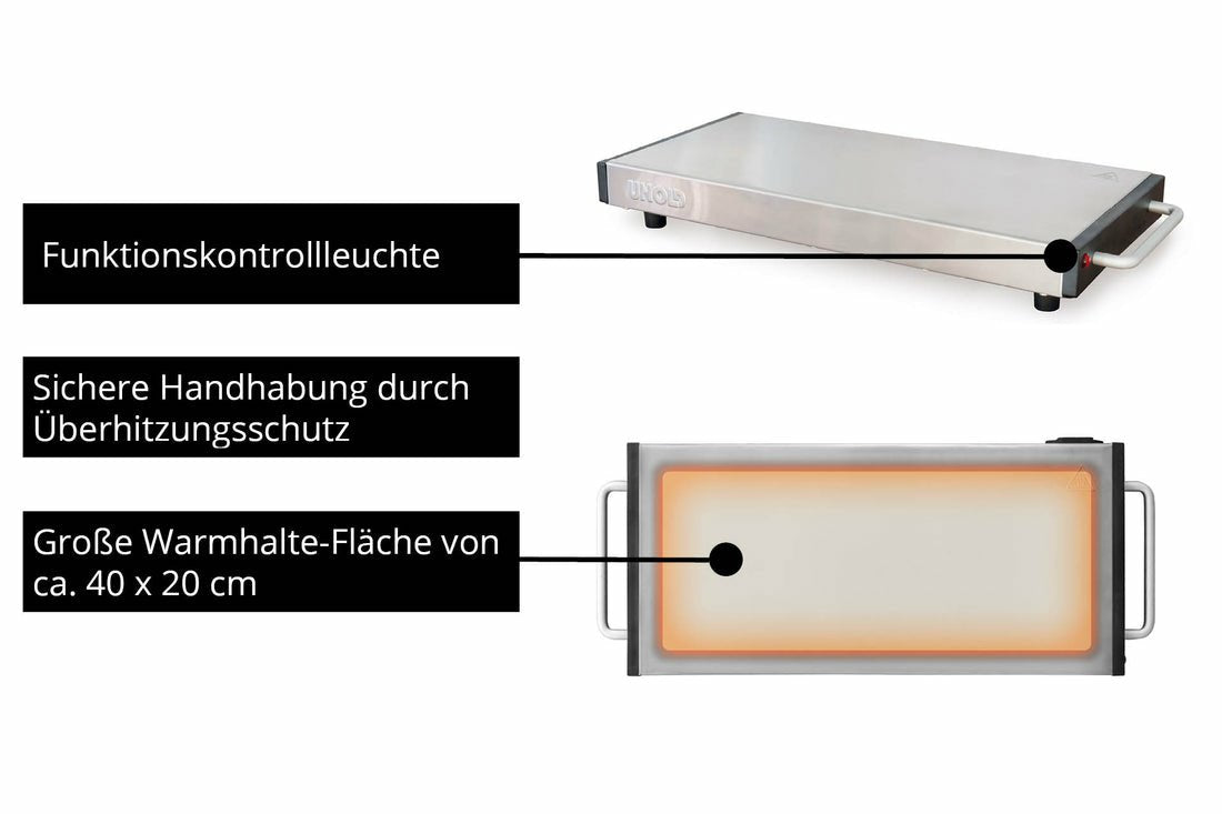 Unold Elena Calentador De Alimentos Negro, Acero Inoxidable