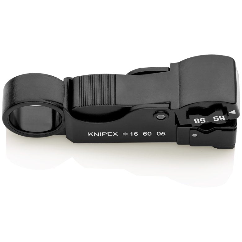 Pelador Cables Coaxiales Knipex 16 60 05 Sb, Herramienta Para Pelar/Desmontar (Tres Cuchillos Incorporados)