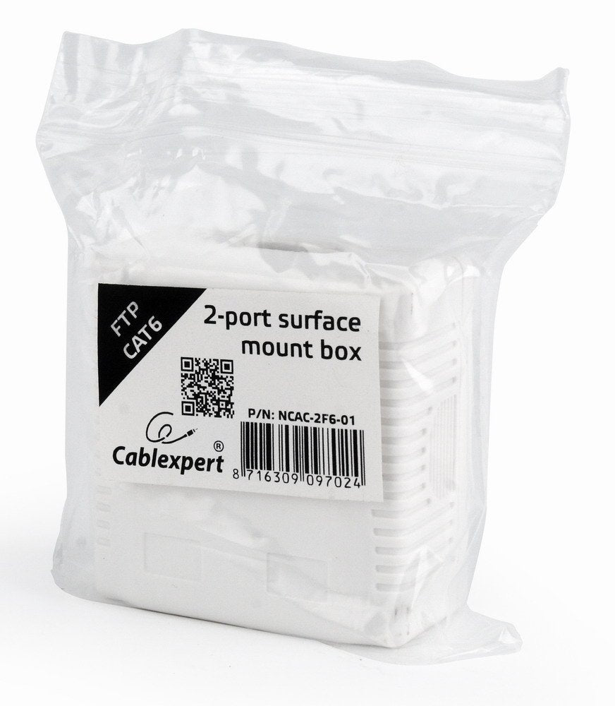 EAN 8716309097024 - Gembird NCAC-2F6-01 caja de tomacorriente RJ-45 Blanco imagen 2