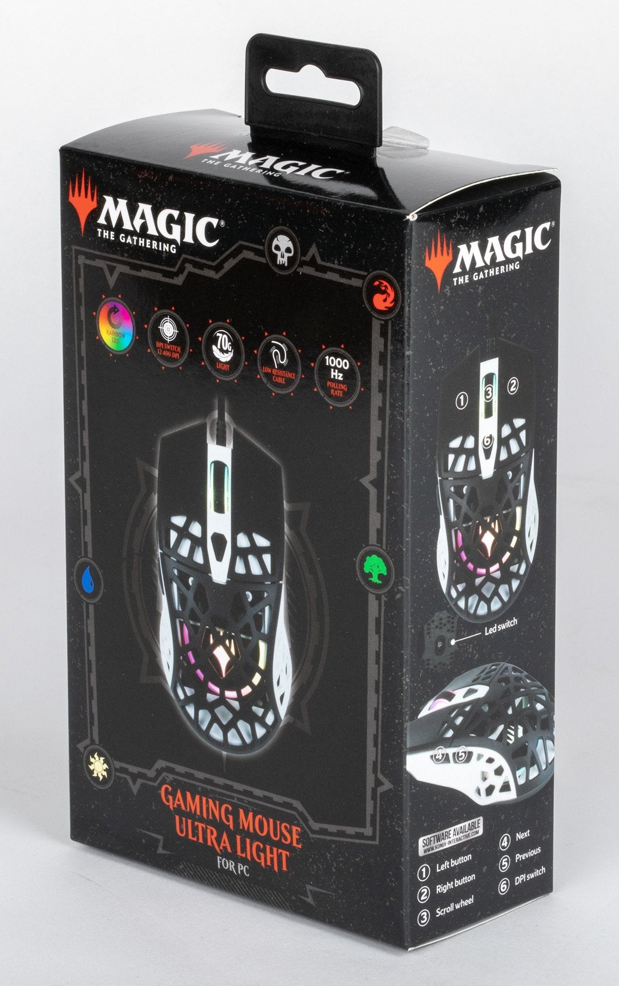 Ratón Gaming Konix Magic The Gathering Ultra Light 10.000dpi 1000hz Led