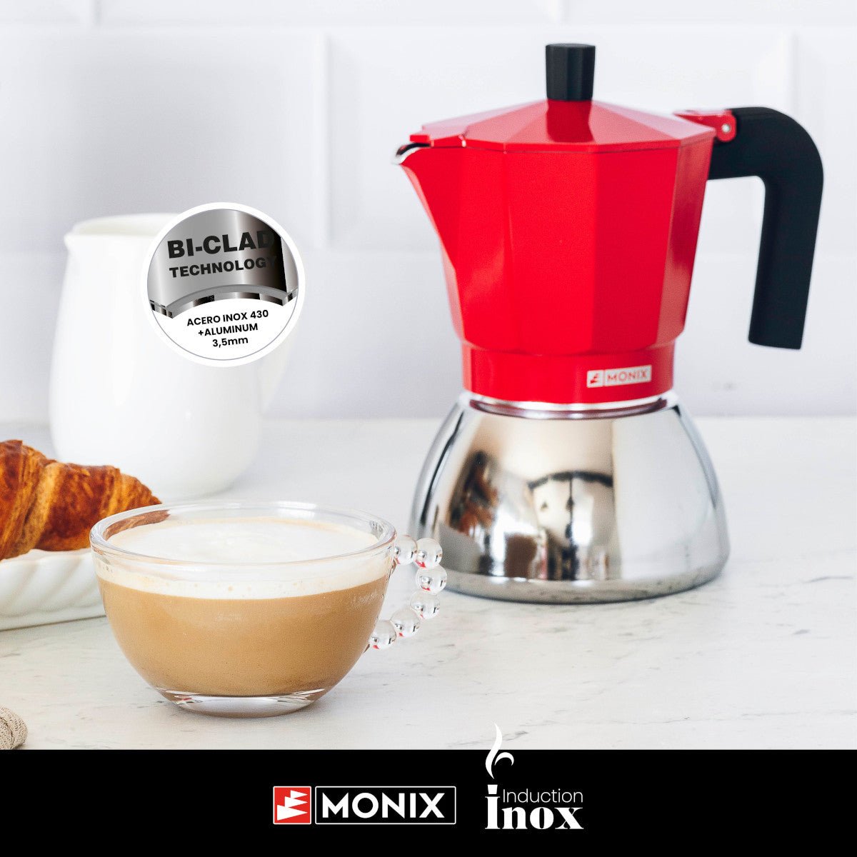EAN 8435092433832 - Monix M863106 cafetera manual Cafetera italiana 0,37 L Rojo imagen 3